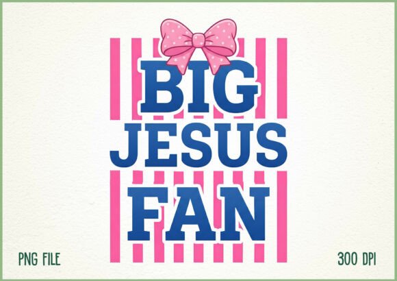 Big Jesus Fan Christian Pink Bow Faith T-Shirt Designs