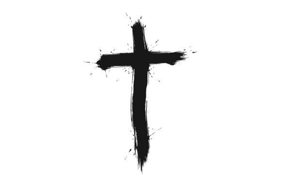 Brush Style Christian Cross Design