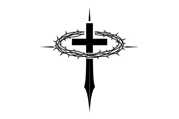 Christian Cross Crown of Thorns T-Shirt Designs