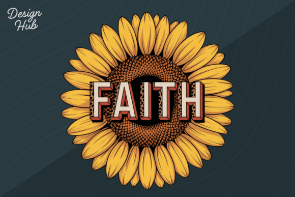 Christian Faith Sunflower PNG Design for T-Shirt Designs