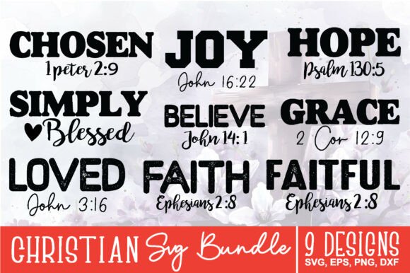 Christian Quotes Bible Verse SVG Bundle: T-Shirt Designs