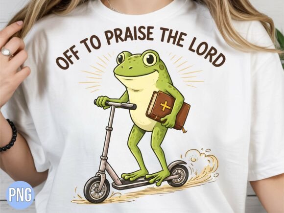 Frog off Praise the Lord Christian PNG T-Shirt Designs