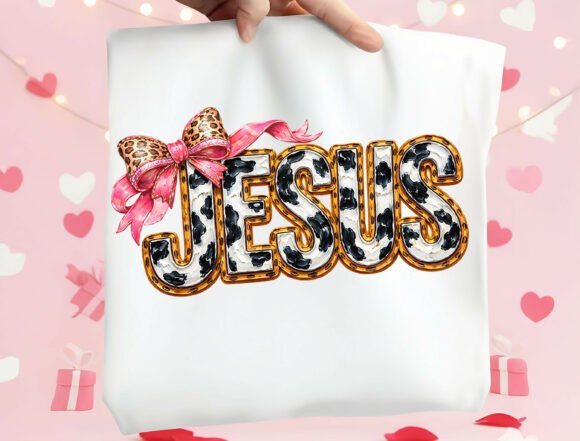 Jesus Leopard Bow PNG T-Shirt Designs