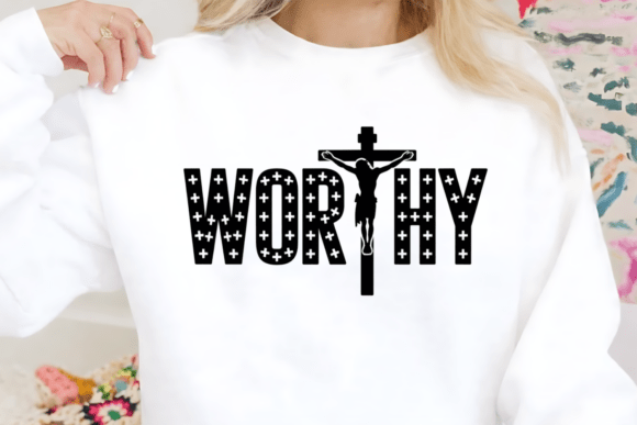 Worthy Cross Religious Faith Jesus PNG for T-Shirt Designs